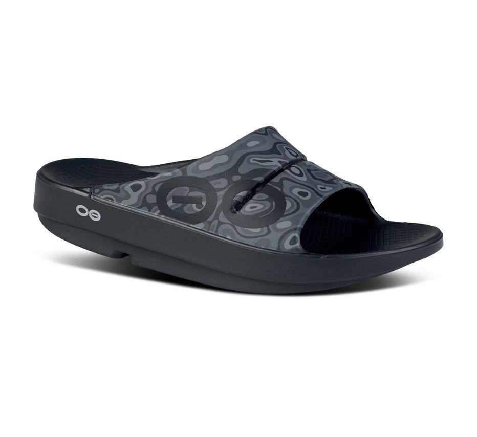 Oofos Men's Ooahh Sport - Slide Dark Grey / Black ( CHDOE-7908 )